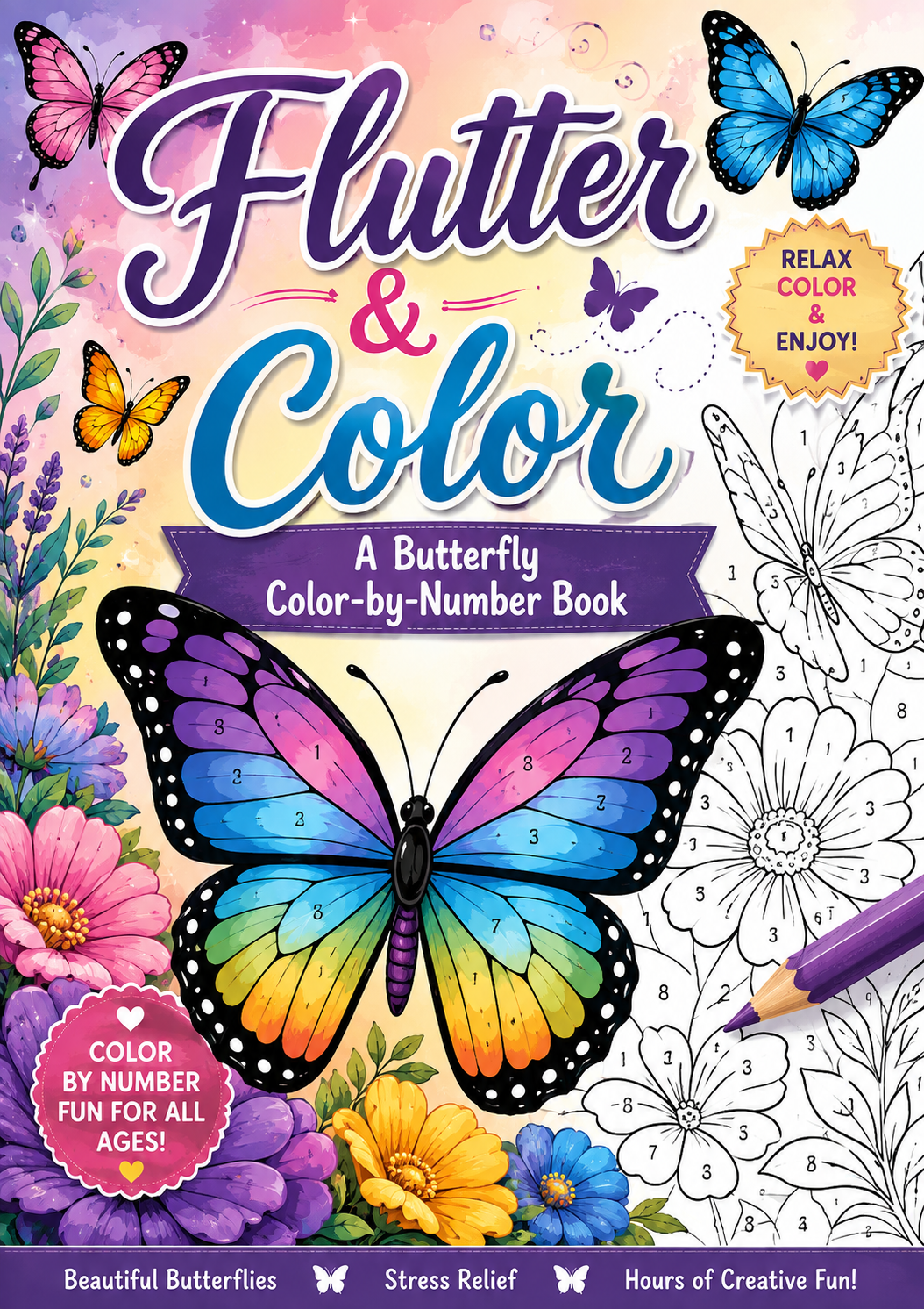 Flutter & Color: A Butterfly Color-by-Number Book